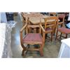 Image 2 : OAK CRANK DINING TABLE W/ CARVED LEGS AND 6 CHAIRS