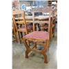 Image 4 : OAK CRANK DINING TABLE W/ CARVED LEGS AND 6 CHAIRS