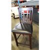 Image 1 : NEW ASHLEY WOOD BAR STOOL WITH BLACK LEATHER SEAT