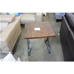 NEW ASHLEY RUSTIC DARK FINSH ENDTABLE, RETAIL $537
