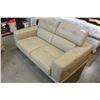 Image 5 : NEW MODERN GENUINE TAN LEATHER TUFTED LOVESEAT AND CHAIR, WITH ADJUSTABLE HEAD RESTS, RETAIL $4699