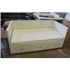 Image 1 : AS NEW WHITE TRUNDLE BED WITH 2 FOAM SINGLE SIZE MATTRESSES