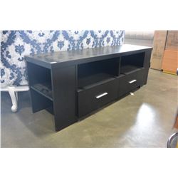 MODERN BLACK 2 DRAWER ENTERTAINMENT STAND
