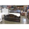 Image 1 : NEW ASHLEY SIGNATURE DESIGN KINGSIZE SLEIGH STYLE CARVED AND BURLED SOLID WOOD BEDFRAME RETAIL $2950