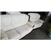 Image 1 : WOOD FRAMED LEATHER SOFA AND LOVE SEAT