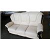 Image 2 : WOOD FRAMED LEATHER SOFA AND LOVE SEAT