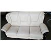 Image 3 : WOOD FRAMED LEATHER SOFA AND LOVE SEAT