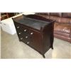 Image 2 : ASPEN 3 DRAWER GLASS HANDLED, LEATHER TOP DRESSER