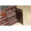 Image 3 : ASPEN 3 DRAWER GLASS HANDLED, LEATHER TOP DRESSER