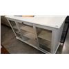 Image 1 : MODERN WHITE GLASS DOOR SERVER WITH DRAWER AND SHELVING,