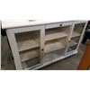Image 2 : MODERN WHITE GLASS DOOR SERVER WITH DRAWER AND SHELVING,