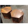 Image 2 : PAIR OF BRAZILIAN WALNUT END TABLES W/ STORAGE