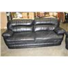 Image 2 : BLACK LEATHER SOFA AND LOVE SEAT