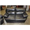 Image 4 : BLACK LEATHER SOFA AND LOVE SEAT