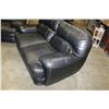 Image 5 : BLACK LEATHER SOFA AND LOVE SEAT