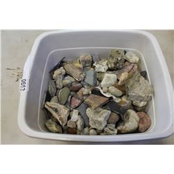 BIN OF SEMI PRECIOUS STONES