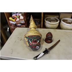 DECORATIVE MASK AND KNIFE AND DECORATION
