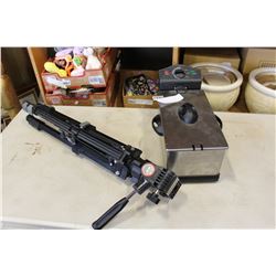 SMALL ELECTRIC DEEPFRYER AND SLIK TRIPOD