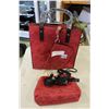 Image 1 : NEW RED SUEDE LADIES 3 PIECE PURSE SET