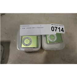 2 NEW GREEN MP3 PLAYERS