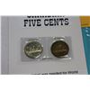 Image 2 : THREE CARDS OF VARIOUS COLLECTIBLE FIVE CENT COINS