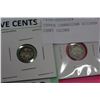 Image 3 : THREE CANADIAN SILVER FIVE CENT COINS