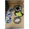 Image 1 : SILVER OVERLAY DISH SET AND HAND PAINTED CHINA TEACUPS