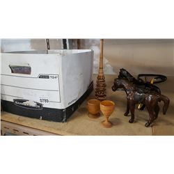 LOT OF CARVED WOOD ITEMS
