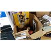 Image 1 : BOX OF HOCKEY PUCKS AND PRINTS