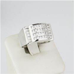 18K White Gold Princess Cut All channel Set Diamond Ring