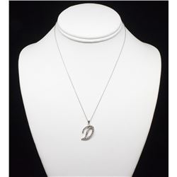 14k White Gold Diamond initial Necklace