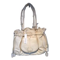 Isaac Mizrahi White Leather Shoulder Bag