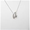 Image 3 : 14k White Gold Diamond initial Necklace