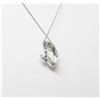 Image 4 : 14k White Gold Diamond initial Necklace