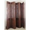Image 1 : Large 6-Paneled Oriental Carved Wood Folding Screens (each panel 18.5" x  8'4")