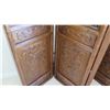 Image 7 : Large 6-Paneled Oriental Carved Wood Folding Screens (each panel 18.5" x  8'4")