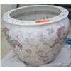 Image 1 : Large Painted White Porcelain/Ceramic Planter 20.5" Top Dia., 18" H