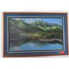 Image 1 : Framed Mountains & Lake Painting by H.D. Wishard, 49 x 33, Signed, Ltd. Ed. 9/100
