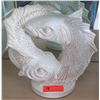Image 1 : White Glazed Ceramic Double Koi Accent Décor 15 x 14