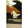 Image 10 : 4-Panel Lacquered Oriental Screens w/ Mother of Pearl Overlay (slight damage), Each panel 14 x 36
