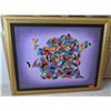 Image 1 : Large Framed "Dancing Masks" 55 x 45, Ltd. Ed. 12/13 w/Certificate of Authenticity