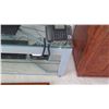 Image 2 : Glass and Brushed Metal TV Stand 58 x 17 19.5"H