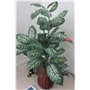 Image 1 : Faux Plant in Wicker Planter, Approx. 46"H