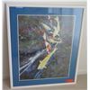 Image 1 : Framed Koi Fish Print, Original Signature 29.5 x 35