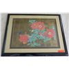 Image 1 : Framed Art - Red Flowers by David Lee, Original Signature 37 x 29
