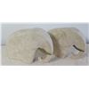 Image 1 : Qty 2 Solid Natural Stone Elephants, Approx. 14 x 10