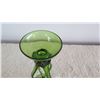 Image 2 : Green Glass Candle Holder, Approx 12"H