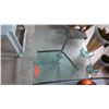 Image 2 : Minimalist Square Glass Table w/ Tri-Panel Glass Stand 2' x 2' x 16" H
