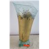 Image 1 : Large Contemporary Conical Glass Vase w/Gilt Metal Overlay, Approx. 23" H