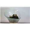 Image 2 : Large Contemporary Conical Glass Vase w/Gilt Metal Overlay, Approx. 23" H